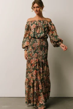 Baltic Born SALE|Lizzie Smocked Maxi Dress | Green Multi