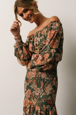 Baltic Born SALE|Lizzie Smocked Maxi Dress | Green Multi