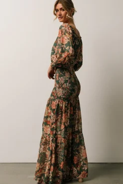 Baltic Born SALE|Lizzie Smocked Maxi Dress | Green Multi