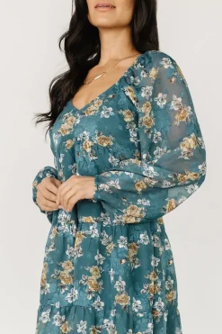 Baltic Born short dresses|bump friendly|Lombard Tiered Dress | Blue + Gold