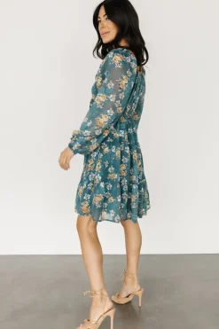 Baltic Born short dresses|bump friendly|Lombard Tiered Dress | Blue + Gold