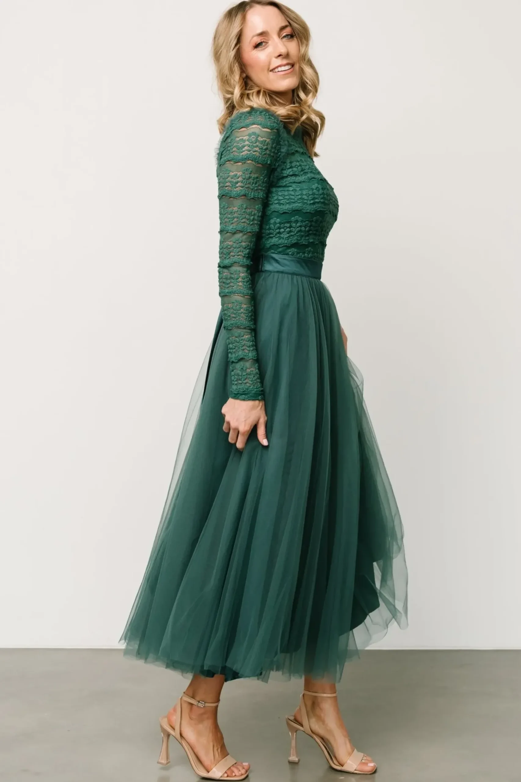 Baltic Born DRESSES|midi dresses|Lonnie Tulle Dress | Emerald