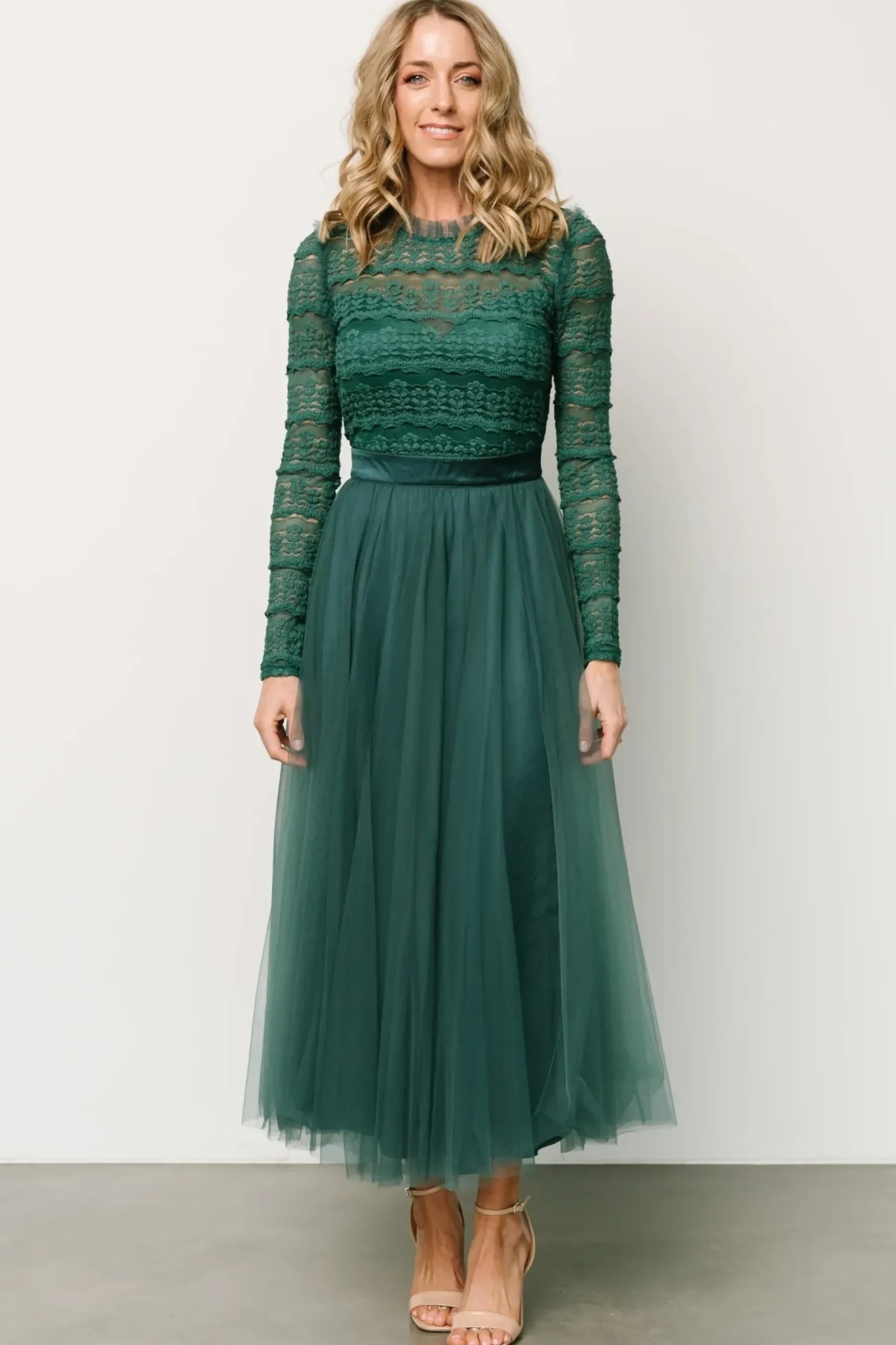 Baltic Born DRESSES|midi dresses|Lonnie Tulle Dress | Emerald