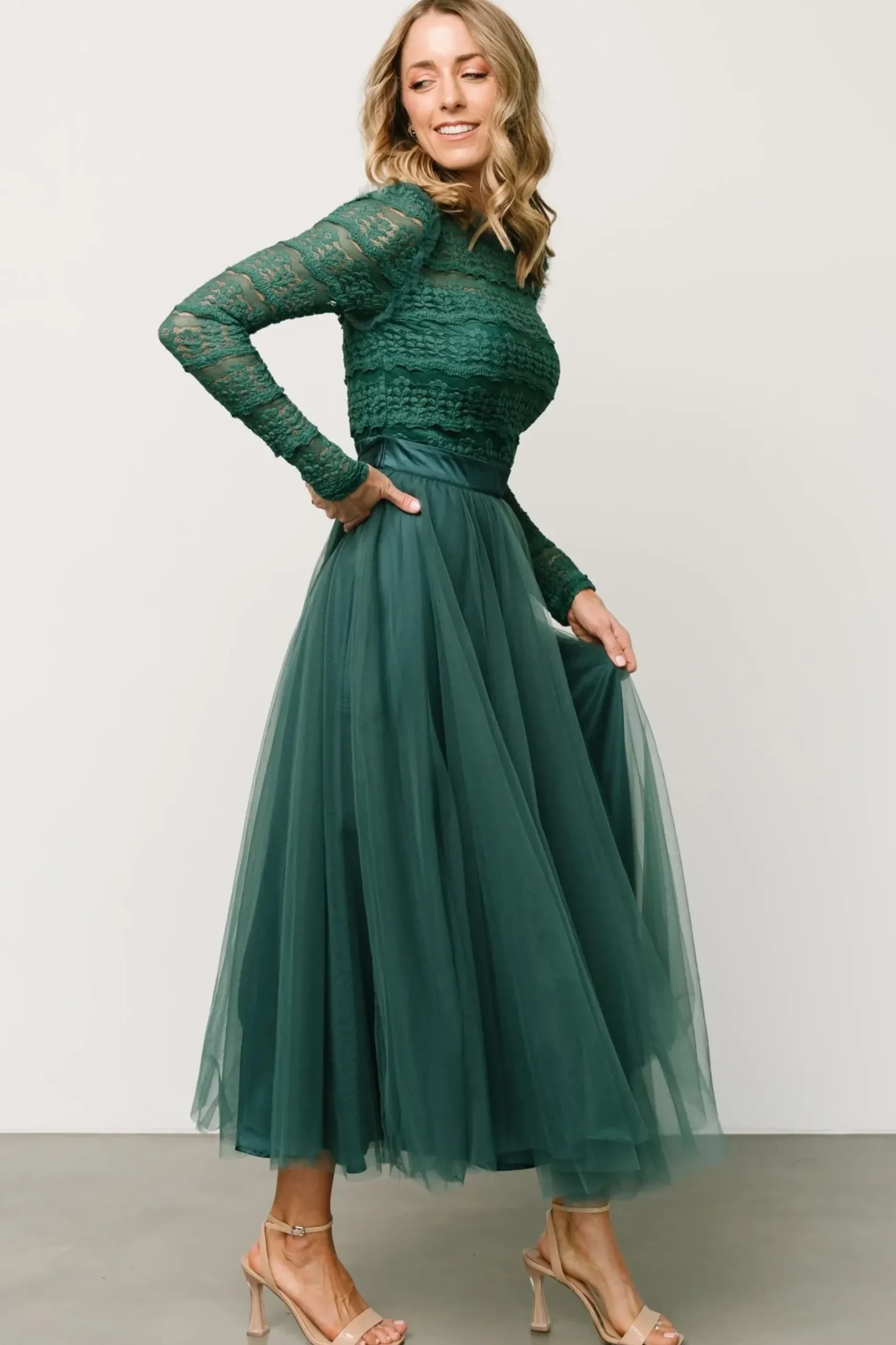 Baltic Born DRESSES|midi dresses|Lonnie Tulle Dress | Emerald