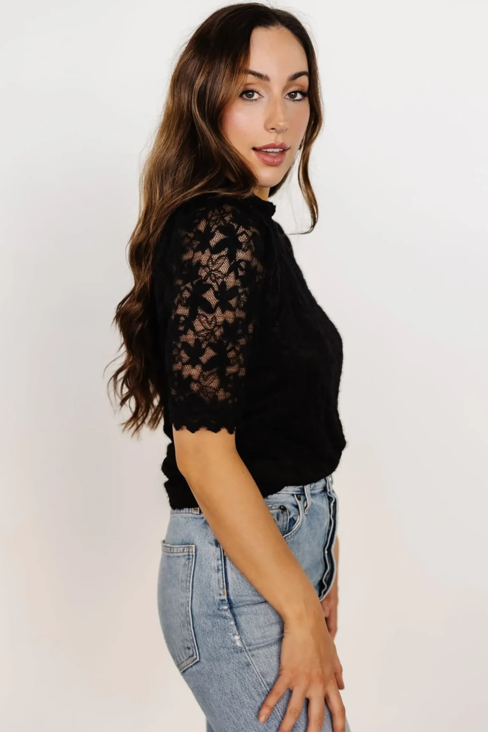 Baltic Born blouses + shirts|Lottie Lace Top | Black