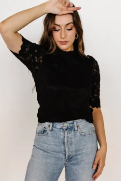 Baltic Born blouses + shirts|Lottie Lace Top | Black