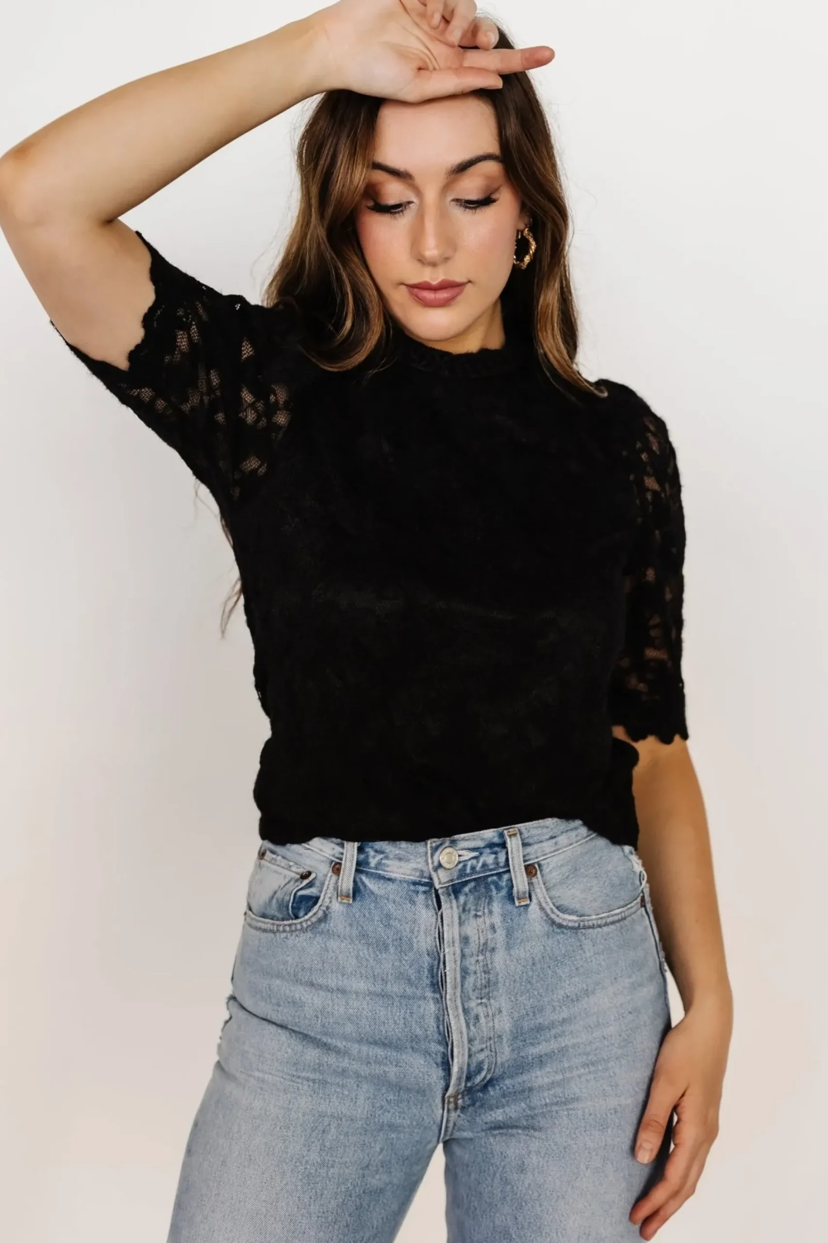 Baltic Born blouses + shirts|Lottie Lace Top | Black