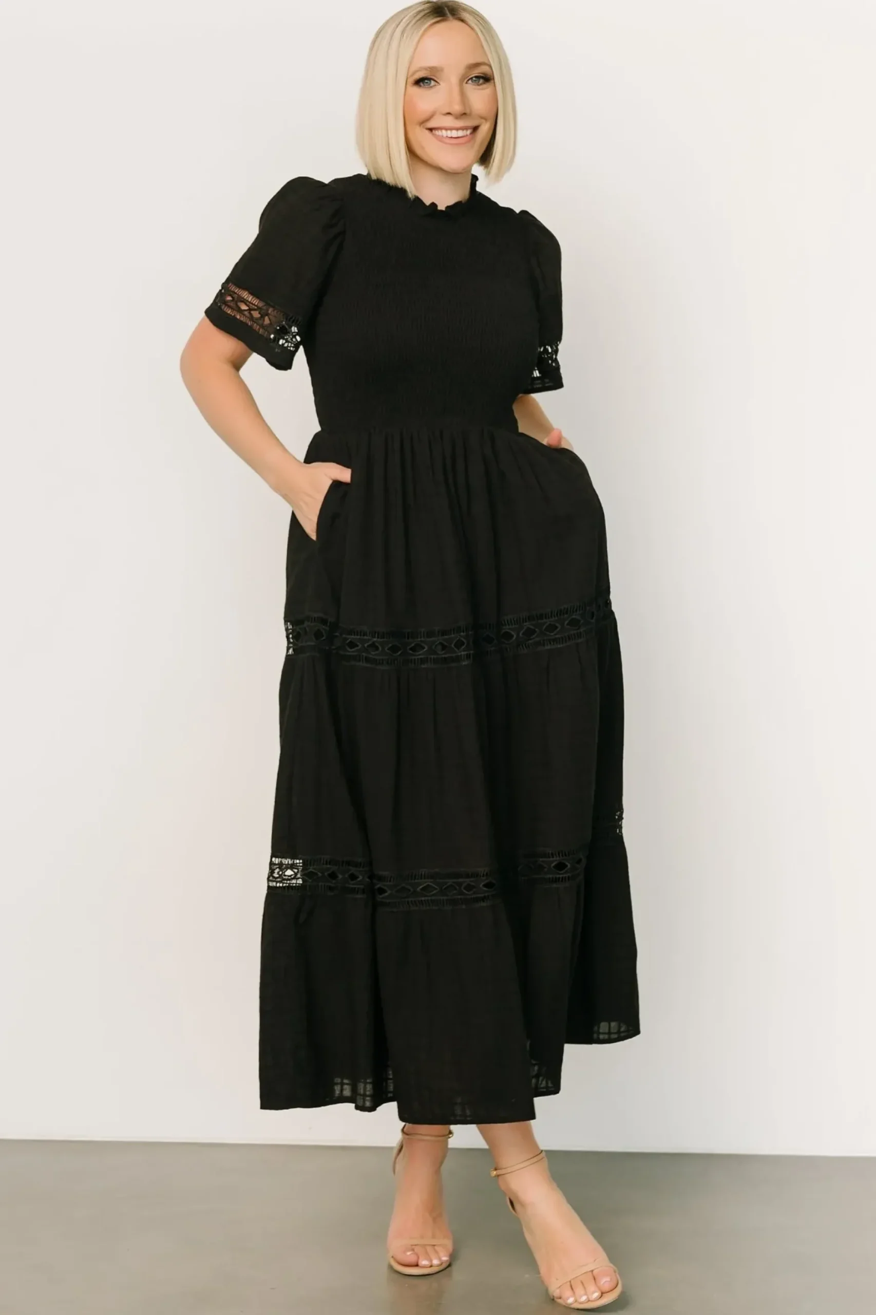 Baltic Born maxi dresses|EXTENDED SIZING|Loveland Geo Lace Maxi Dress | Black