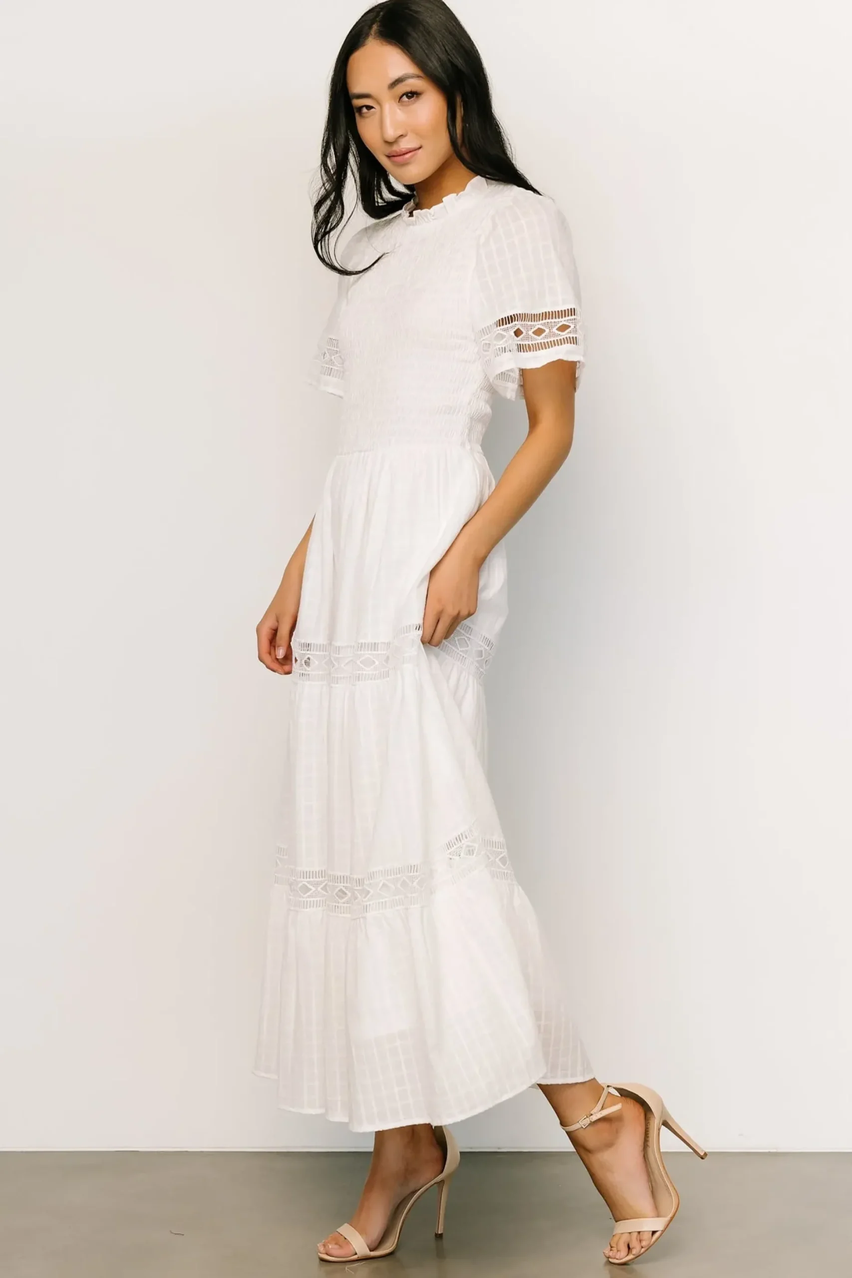 Baltic Born maxi dresses|WINTER ESSENTIALS|Loveland Geo Lace Maxi Dress | Off White