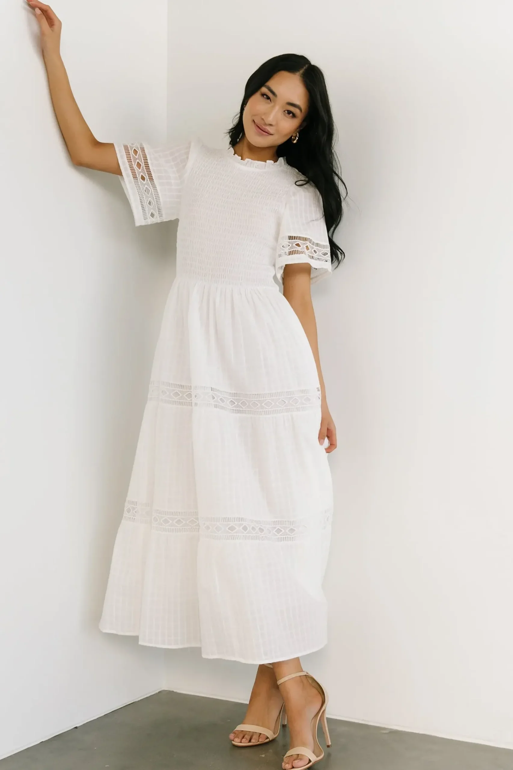 Baltic Born maxi dresses|WINTER ESSENTIALS|Loveland Geo Lace Maxi Dress | Off White