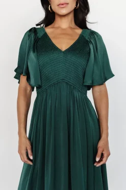 Baltic Born midi dresses|WINTER ESSENTIALS|Lovell Smocked Midi Dress | Emerald