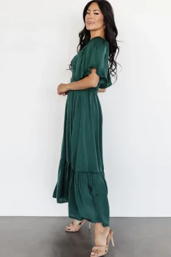 Baltic Born midi dresses|WINTER ESSENTIALS|Lovell Smocked Midi Dress | Emerald