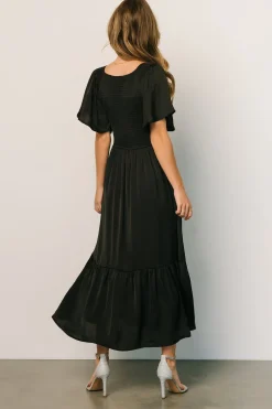 Baltic Born midi dresses|WINTER ESSENTIALS|Lovell Smocked Midi Dress | Black