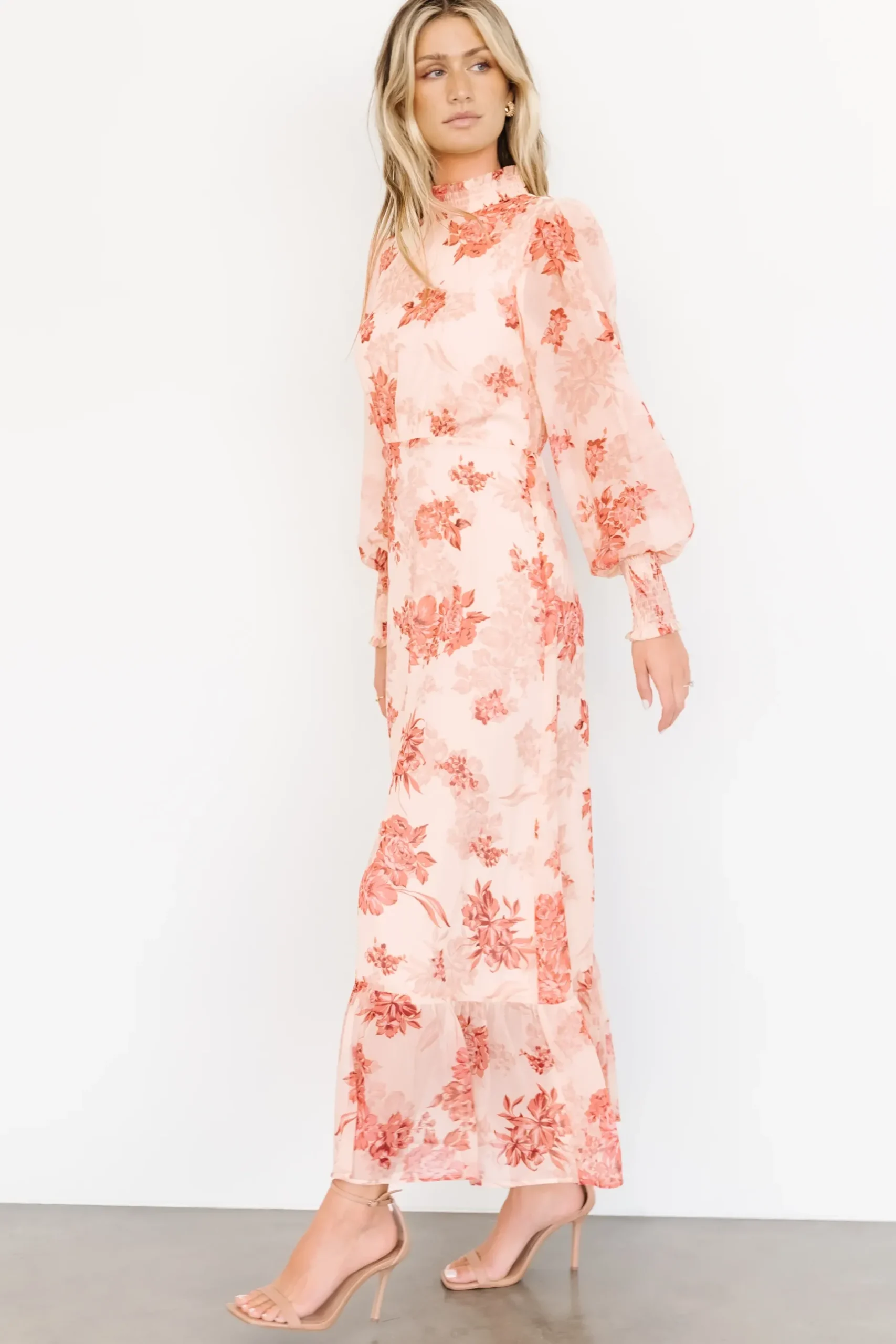 Baltic Born DRESSES|maxi dresses|Luciana Maxi Dress | Beige + Rose