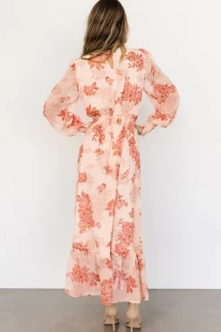 Baltic Born DRESSES|maxi dresses|Luciana Maxi Dress | Beige + Rose