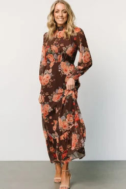 Baltic Born DRESSES|maxi dresses|Luciana Maxi Dress | Brown Floral