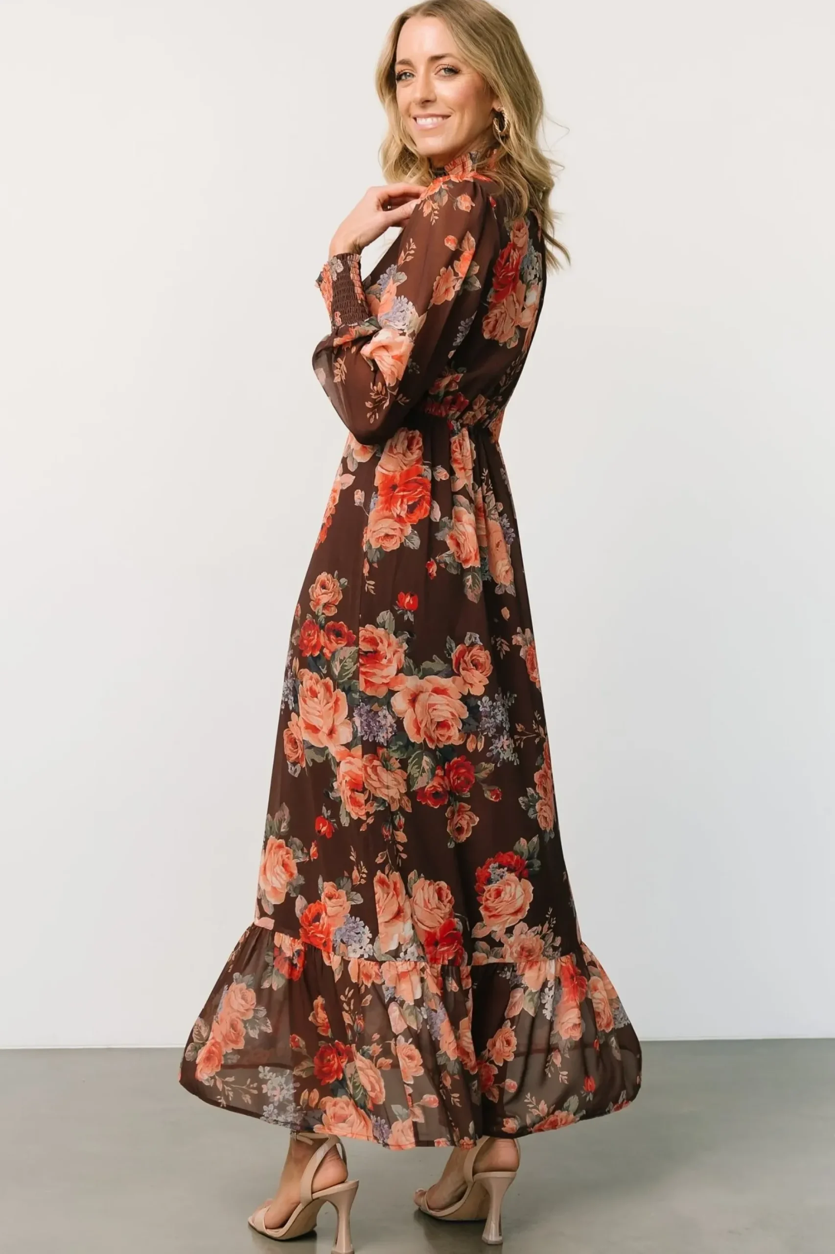 Baltic Born DRESSES|maxi dresses|Luciana Maxi Dress | Brown Floral