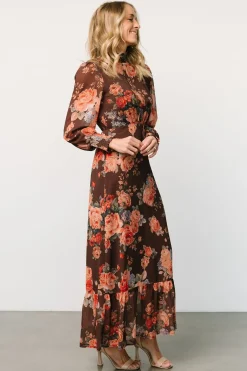 Baltic Born DRESSES|maxi dresses|Luciana Maxi Dress | Brown Floral
