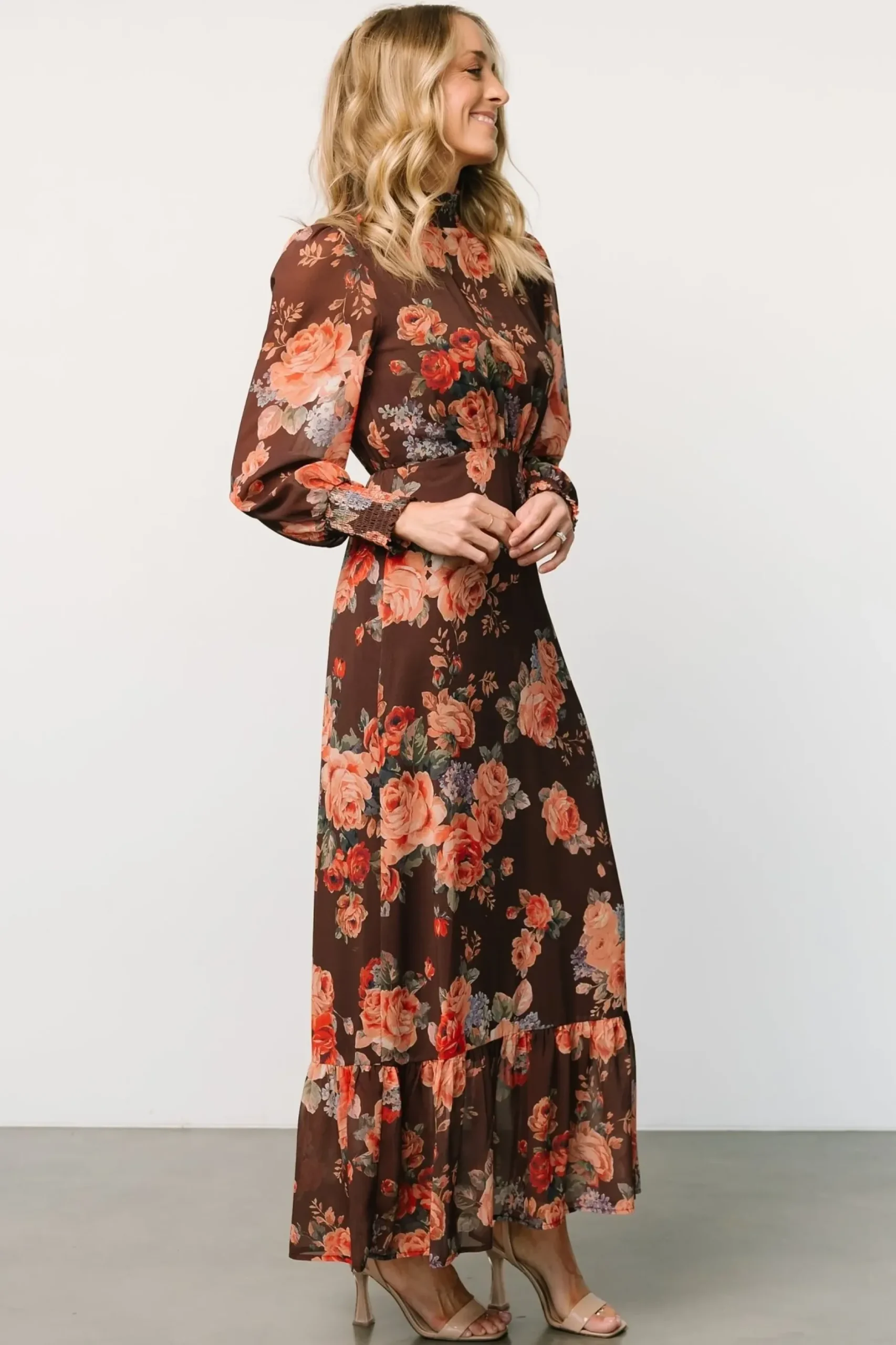 Baltic Born DRESSES|maxi dresses|Luciana Maxi Dress | Brown Floral