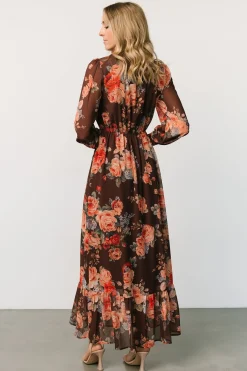 Baltic Born DRESSES|maxi dresses|Luciana Maxi Dress | Brown Floral