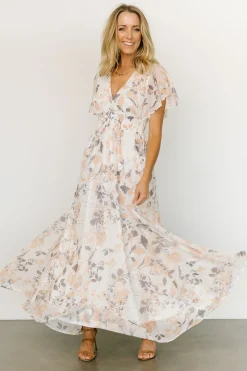 Baltic Born WEDDING SUITE|wedding guest|Lynlee Metallic Maxi Dress | Off White Print