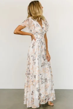 Baltic Born WEDDING SUITE|wedding guest|Lynlee Metallic Maxi Dress | Off White Print