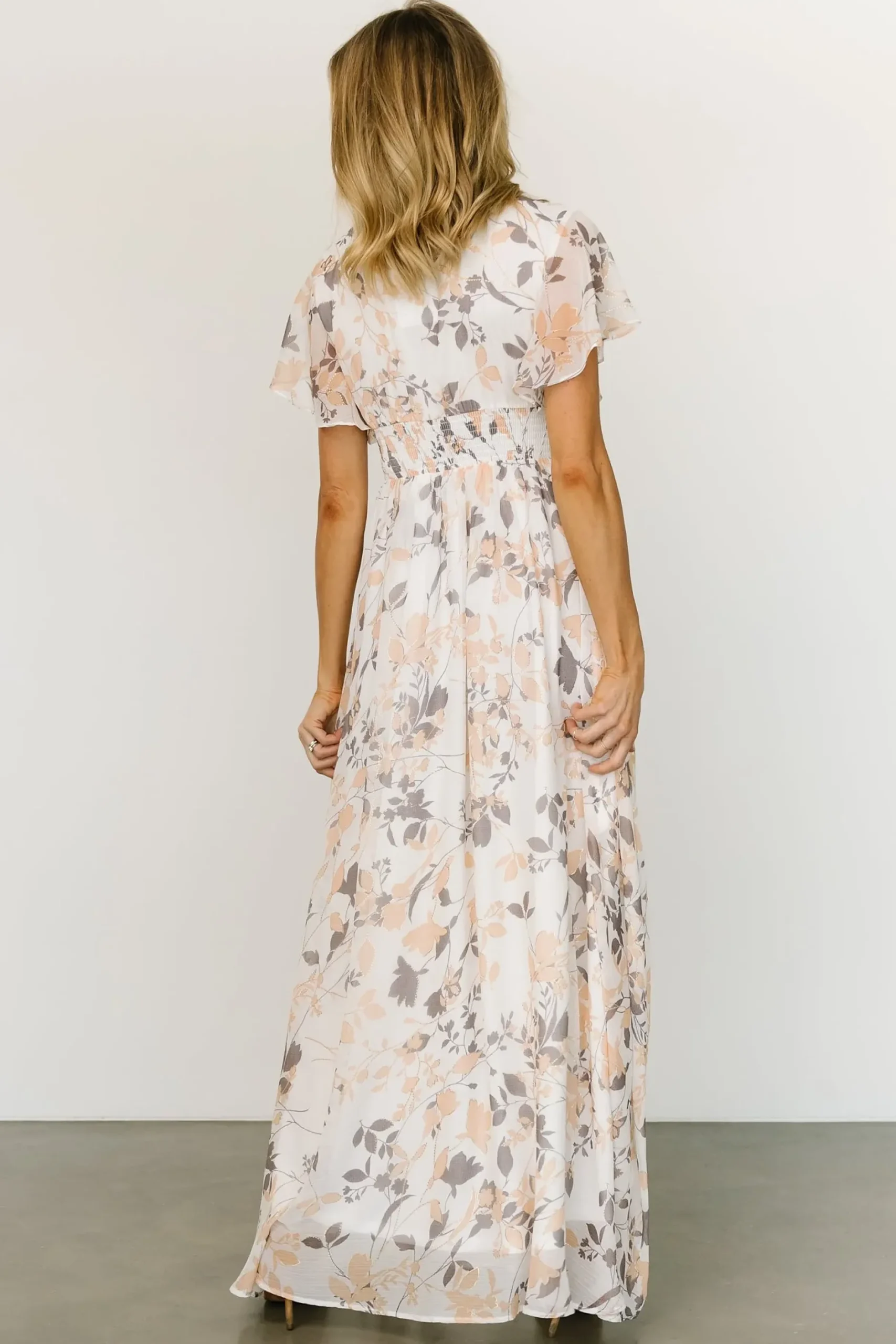 Baltic Born WEDDING SUITE|wedding guest|Lynlee Metallic Maxi Dress | Off White Print