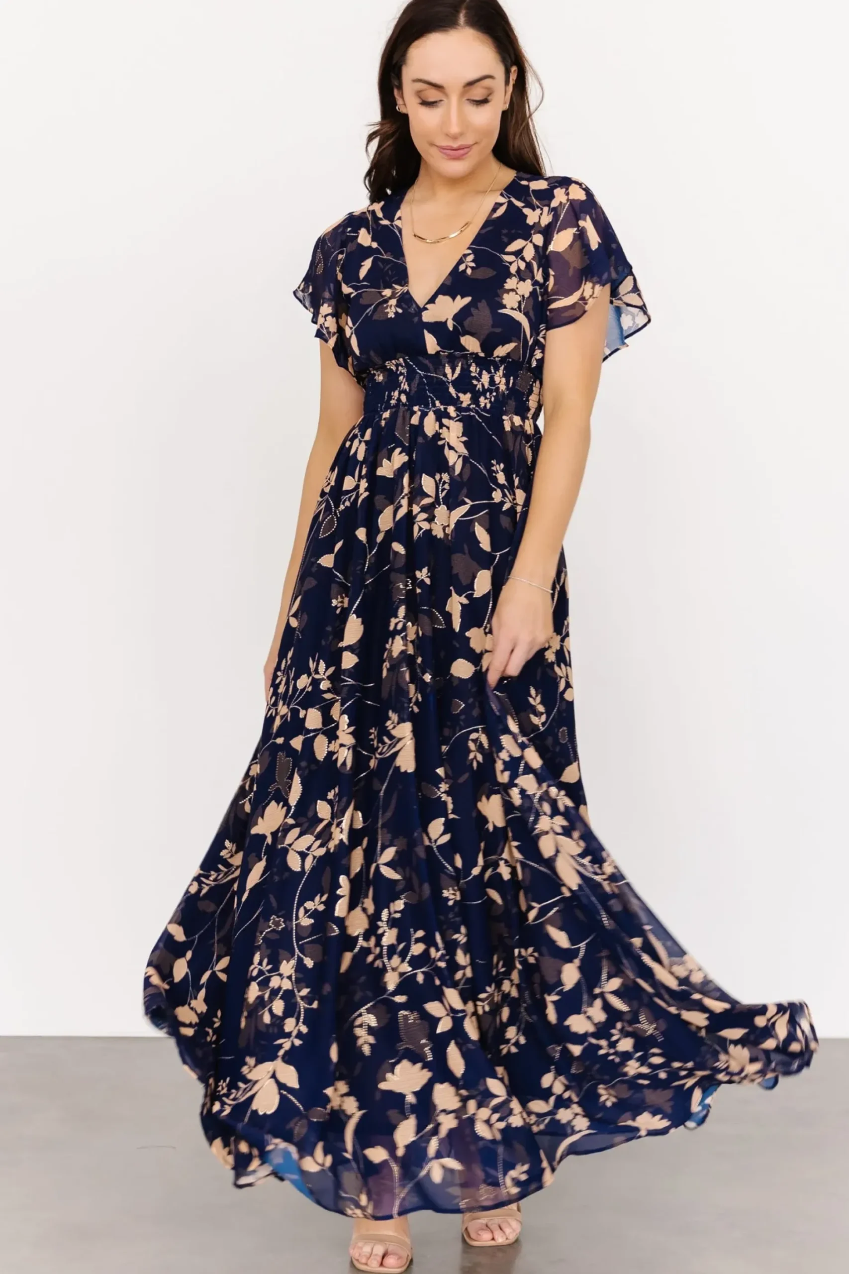 Baltic Born WEDDING SUITE|wedding guest|Lynlee Metallic Maxi Dress | Navy