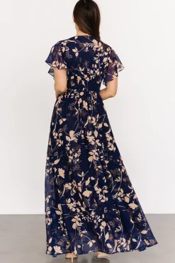 Baltic Born WEDDING SUITE|wedding guest|Lynlee Metallic Maxi Dress | Navy