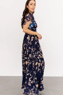 Baltic Born WEDDING SUITE|wedding guest|Lynlee Metallic Maxi Dress | Navy