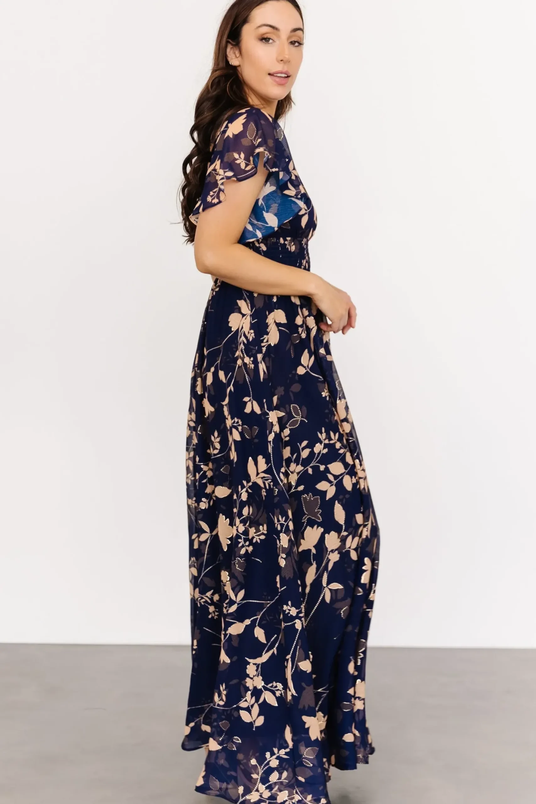 Baltic Born WEDDING SUITE|wedding guest|Lynlee Metallic Maxi Dress | Navy