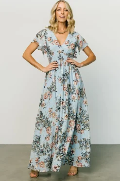 Baltic Born WEDDING SUITE|wedding guest|Lynlee Metallic Maxi Dress | Light Blue