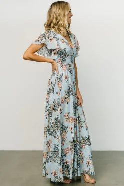 Baltic Born WEDDING SUITE|wedding guest|Lynlee Metallic Maxi Dress | Light Blue