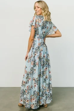 Baltic Born WEDDING SUITE|wedding guest|Lynlee Metallic Maxi Dress | Light Blue