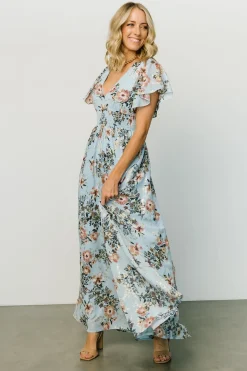 Baltic Born WEDDING SUITE|wedding guest|Lynlee Metallic Maxi Dress | Light Blue