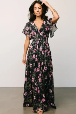 Baltic Born WEDDING SUITE|wedding guest|Lynlee Metallic Maxi Dress | Dark Blue + Pink