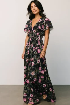 Baltic Born WEDDING SUITE|wedding guest|Lynlee Metallic Maxi Dress | Dark Blue + Pink