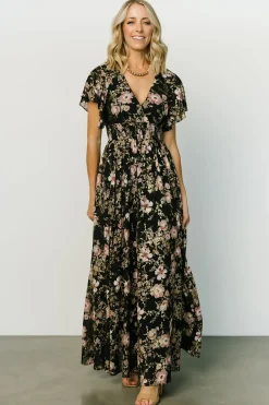 Baltic Born WEDDING SUITE|wedding guest|Lynlee Metallic Maxi Dress | Black + Mauve