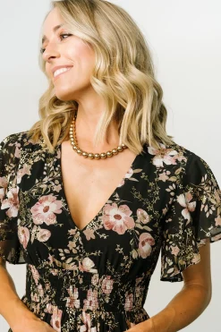 Baltic Born WEDDING SUITE|wedding guest|Lynlee Metallic Maxi Dress | Black + Mauve