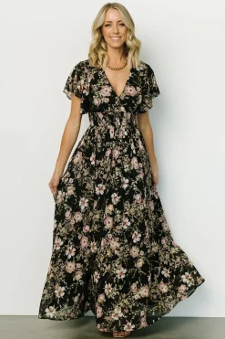 Baltic Born WEDDING SUITE|wedding guest|Lynlee Metallic Maxi Dress | Black + Mauve