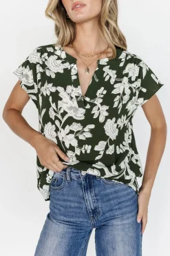Baltic Born blouses + shirts|Macey Top | Olive Floral