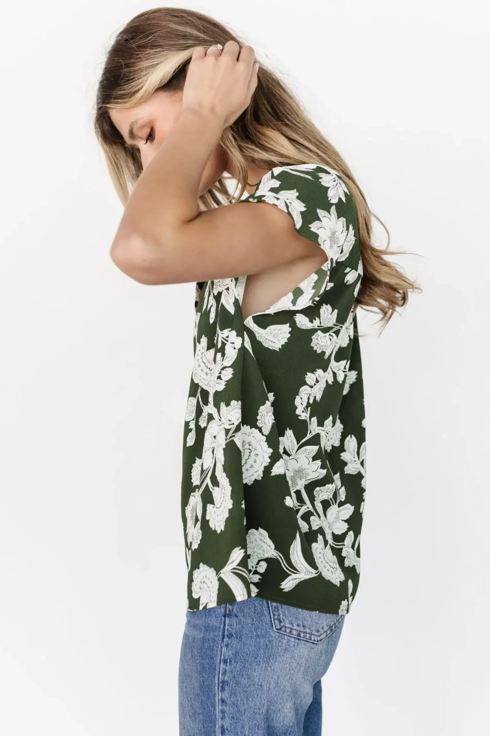 Baltic Born blouses + shirts|Macey Top | Olive Floral