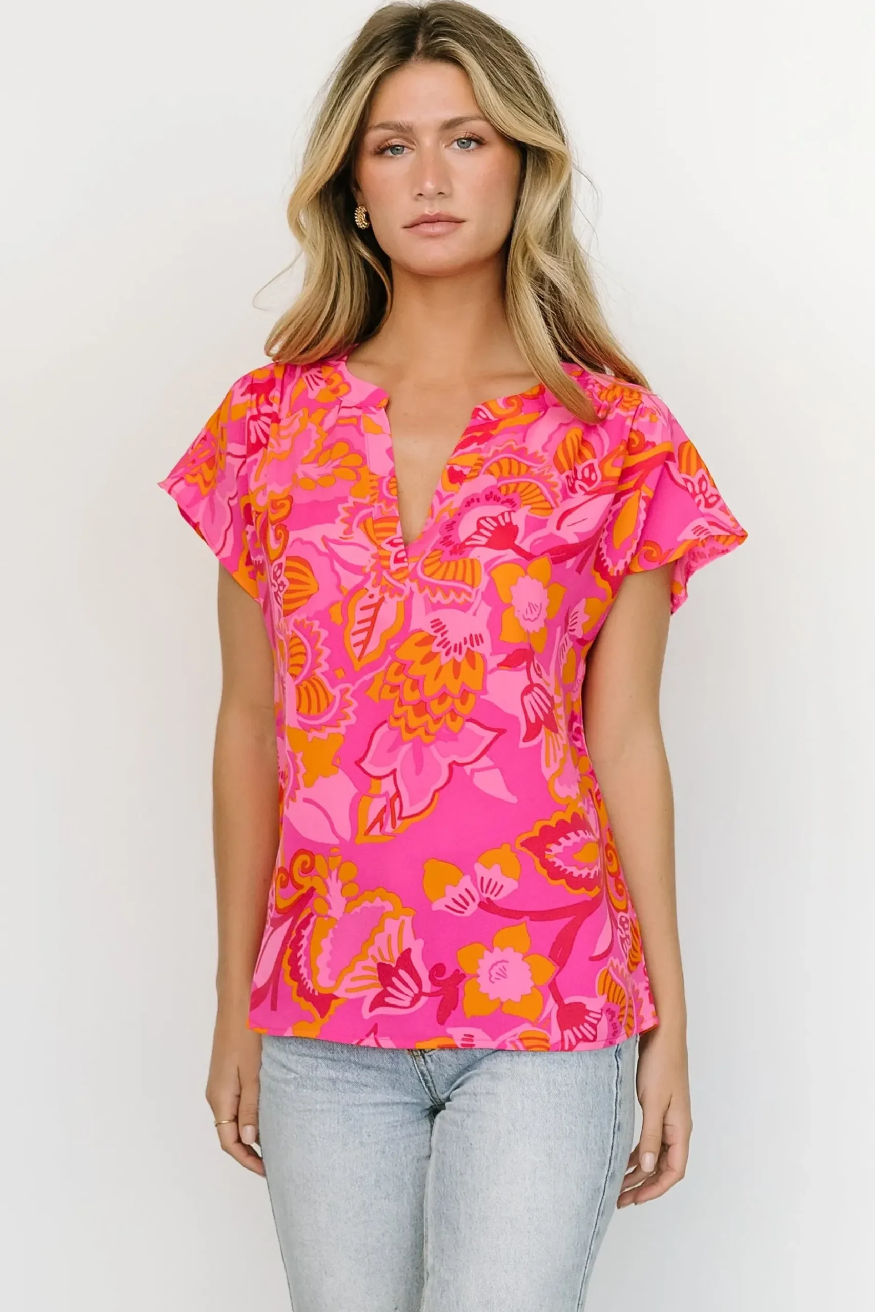 Baltic Born blouses + shirts|Macey Top | Pink Multi