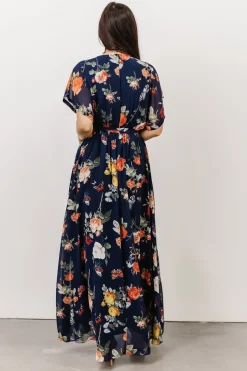 Baltic Born WINTER ESSENTIALS|Madeline Maxi Dress | Navy + Coral Floral