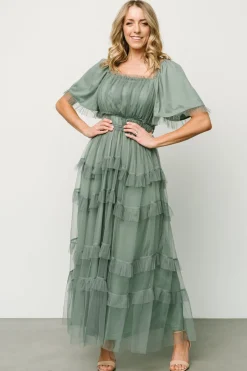 Baltic Born tulle styles|Magdalena Tulle Maxi Dress | Eucalyptus