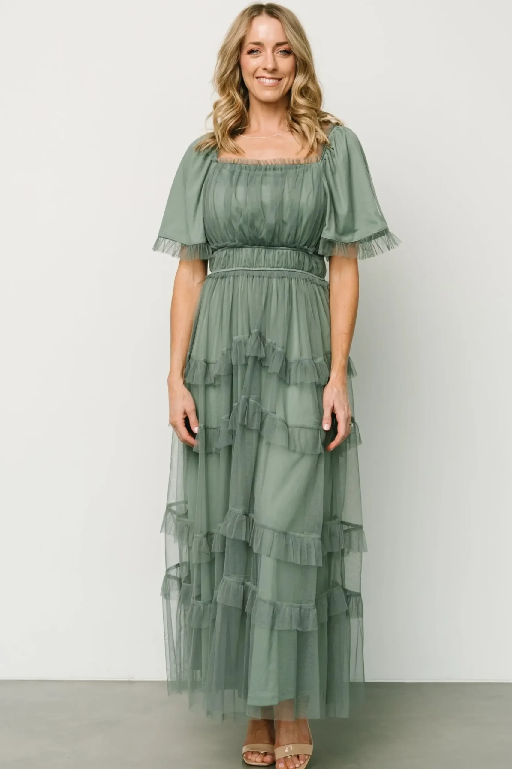 Baltic Born tulle styles|Magdalena Tulle Maxi Dress | Eucalyptus