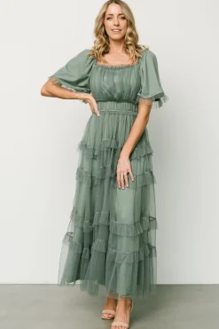 Baltic Born tulle styles|Magdalena Tulle Maxi Dress | Eucalyptus