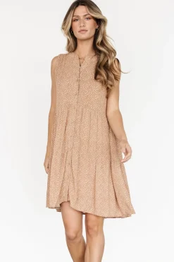 Baltic Born short dresses|cover up|Malone Button Down Short Dress | Camel