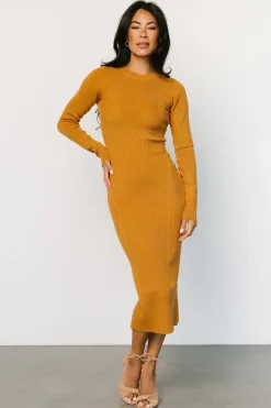 Baltic Born sweaters|Manhattan Ribbed Sweater Dress | Camel