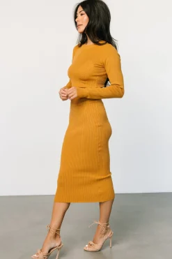 Baltic Born sweaters|Manhattan Ribbed Sweater Dress | Camel
